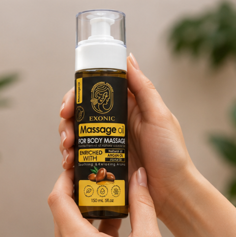 روغن ماساژ بدن اکسونیک حاوی روغن بادام شیرین و روغن یاس 200 میل