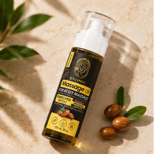 روغن ماساژ بدن اکسونیک حاوی روغن بادام شیرین و روغن یاس 200 میل
